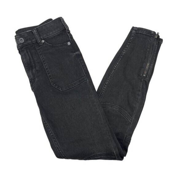 PILCRO AND THE LETTERPRESS Anthropologie High-Rise Ankle Zip Denim Legging Sz 25 - Picture 4 of 9